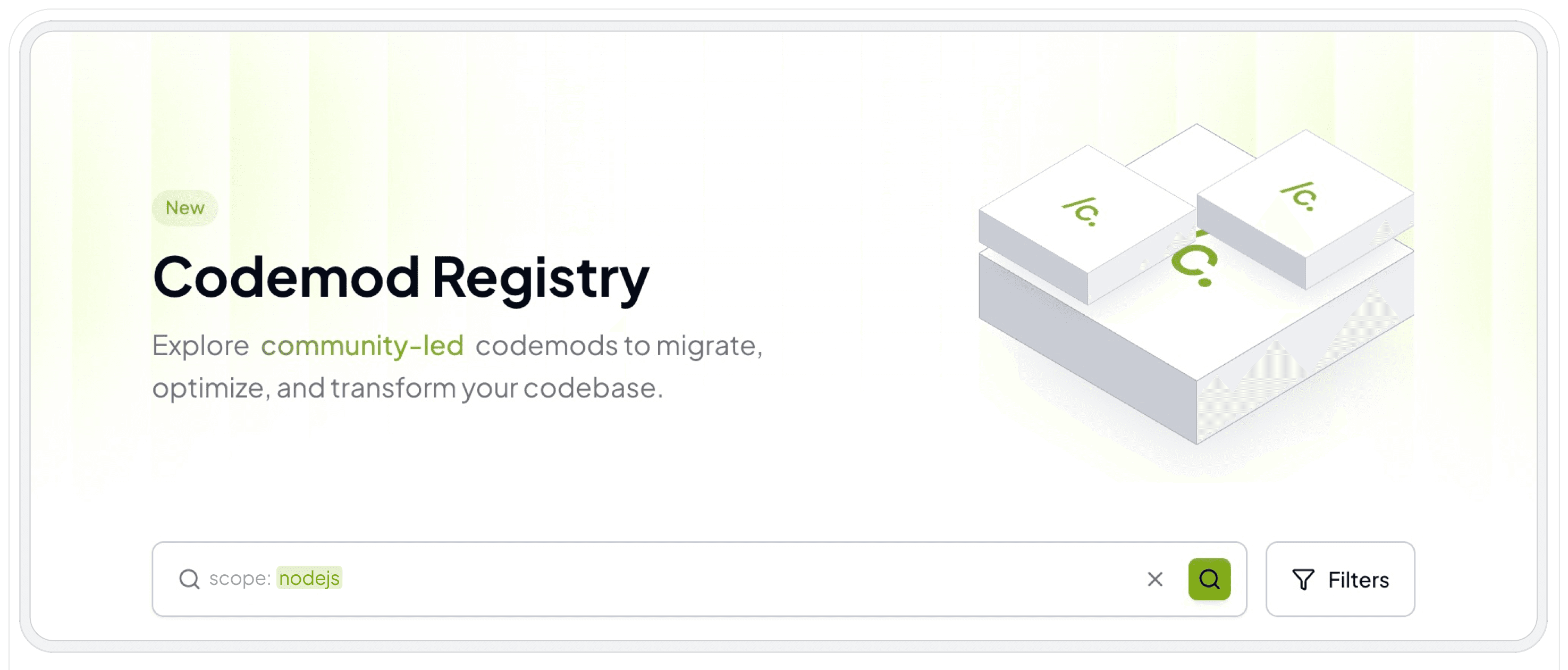 Banner for Node.js codemods in Codemod Registry