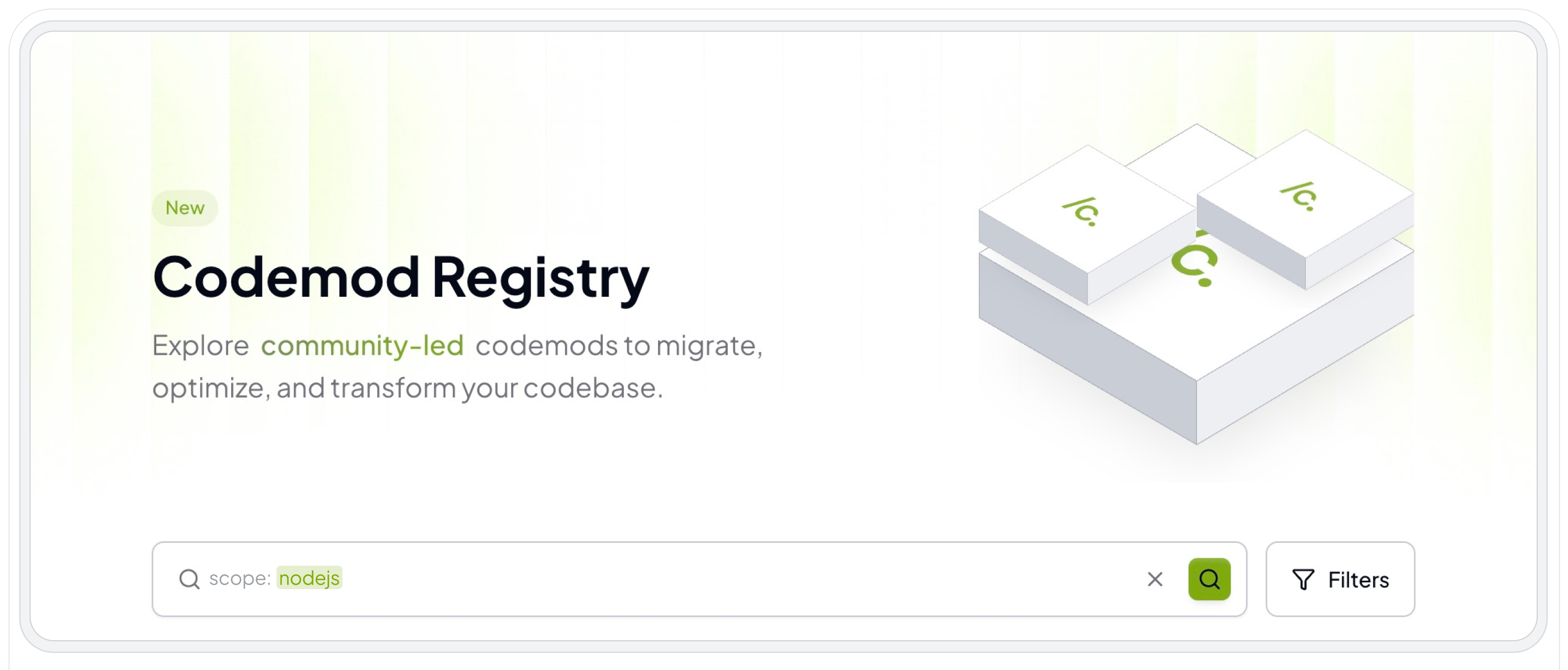 Banner for Node.js codemods in Codemod Registry
